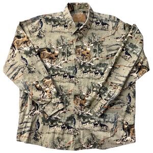 Men's XL Camo Hunting Shirt Deer Bucks Long Sleeve North River Outfitters